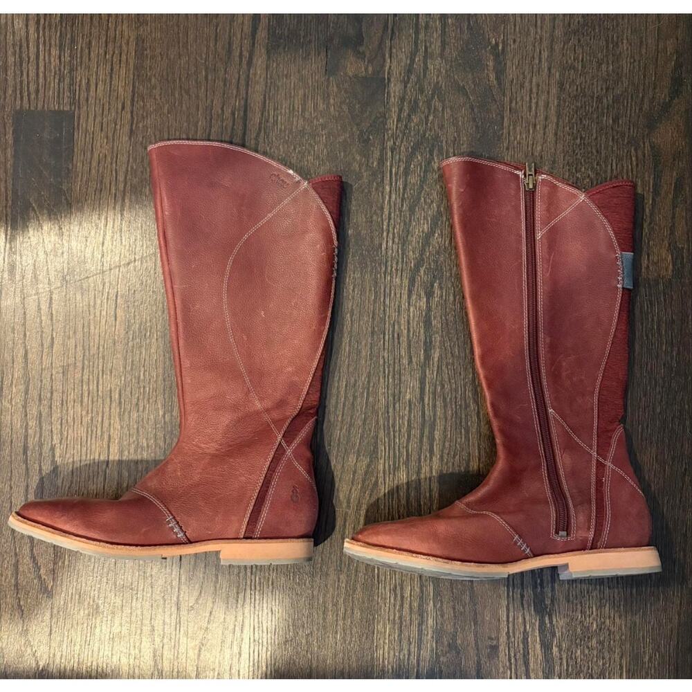 Ahnu Women Helena Tall Brandy Waterproof Leather Boots Sz 7.5 Comfort Western - Picture 6 of 10